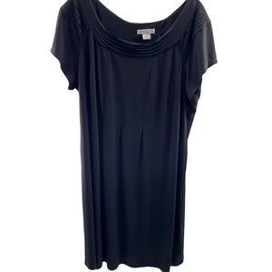 Liz Claiborne Short Sleeve Midi Sheath Dress Black  18